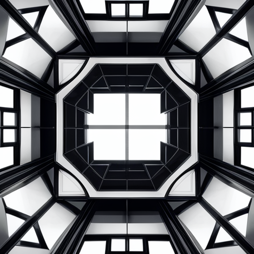 Abstract architectural photography featuring geometric patterns